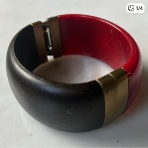 Vintage Premier‎ Design wood and acrylic chunky BOHO bracelet.